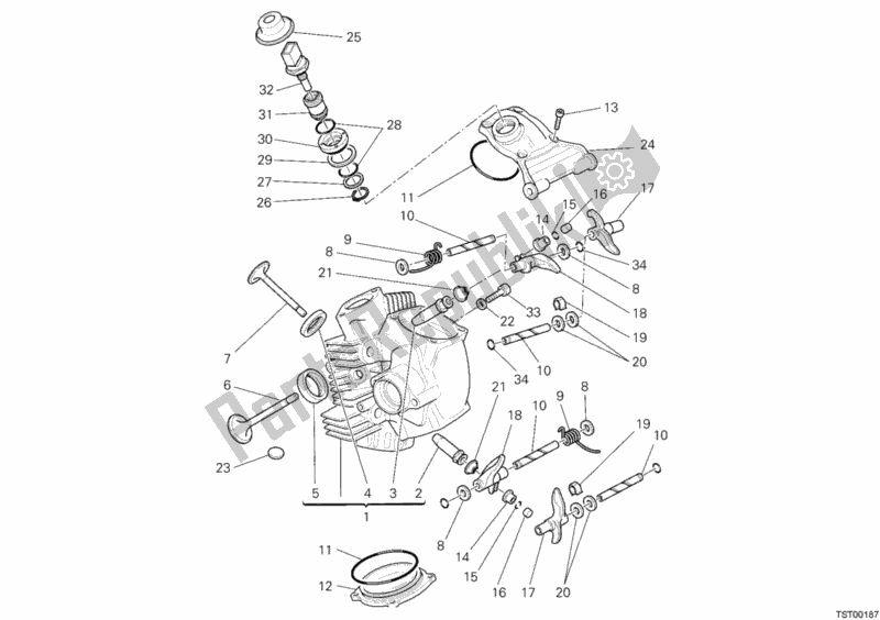 Tutte le parti per il Testata Orizzontale del Ducati Multistrada 1000 USA 2005